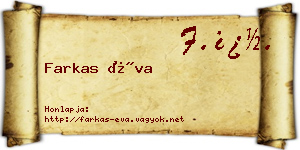 Farkas Éva névjegykártya