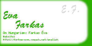 eva farkas business card